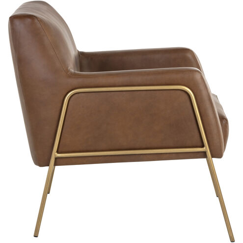 Cybil Vintage Caramel Leather Lounge Chair